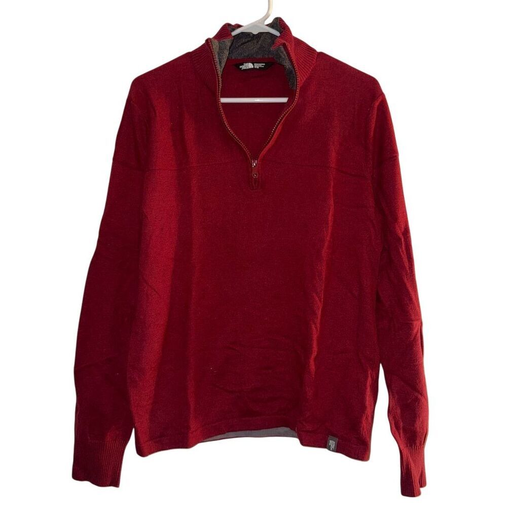 The North Face Men's M‎ Red Quarter-Zip Pullover Sweater Casual